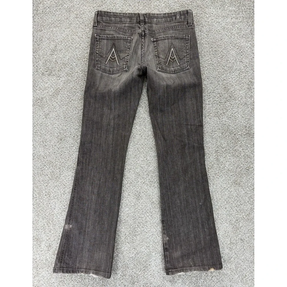 7 for All Mankind 'A' Pocket Jeans Womens‎ 28 Brown Flared Stretch Boho Festival - Picture 2 of 14